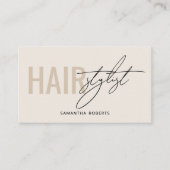 Modern hair stylist QR Code cream Visitekaartje (Voorkant)