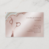 Modern Hair Stylist Roos Gold Scissors Business Ca Visitekaartje (Achterkant)