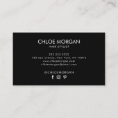 Modern hair stylist script pearl pink visitekaartje (Achterkant)