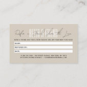 Modern hair stylist script typography customer  aanbevelingskaartje (Achterkant)