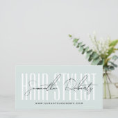 Modern hair stylist script typography gift card (Staand voorkant)