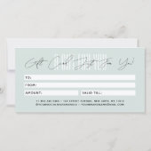 Modern hair stylist script typography gift card (Achterkant)