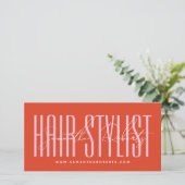 Modern hair stylist script typography gift card (Staand voorkant)