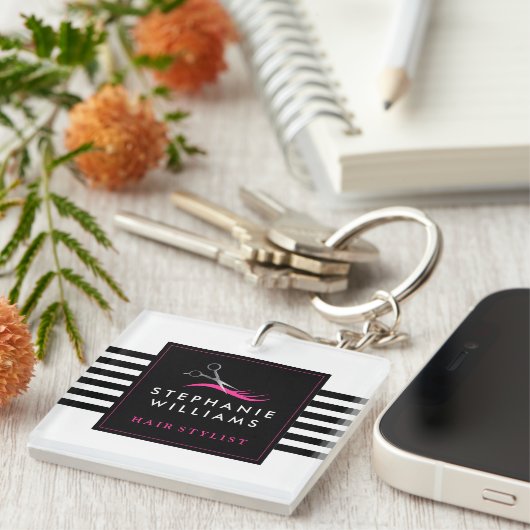 Modern Hair Stylist Sleutelhanger (Voorkant Rechts)