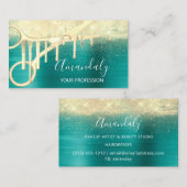 Modern Hairdresser Coiffeur Scissors Blauwgroen Go Visitekaartje (Voorkant / Achterkant)