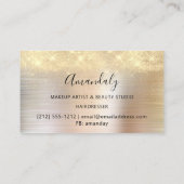 Modern Hairdresser Coiffeur Scissors Roos Gold Visitekaartje (Achterkant)