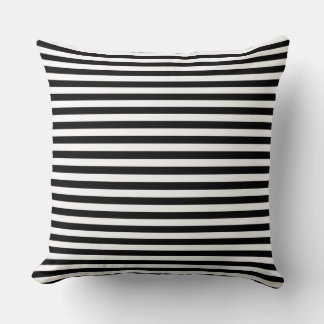 Modern Half-Inch Black & White Stripe Pattern Kussen