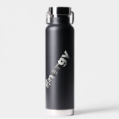 Modern Halftone "Energy" Typography Black  Waterfles (Voorkant)