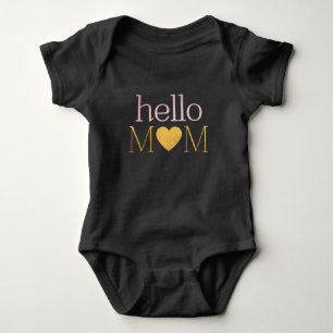 modern hallo MOM roze gouden Folie hart Romper