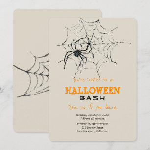 Modern Halloween eenvoudige griezelige spin partij Kaart