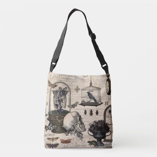 Modern Halloween Garden Crossbody Tas (Achterkant)