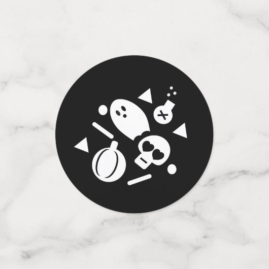 Modern Halloween Ghost Skeleton Confetti (Kleine voorkant)