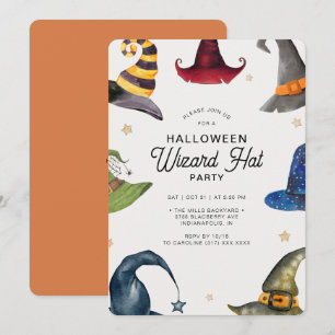 Modern Halloween Oranje Pet Wizard Kaart