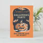 Modern Halloween Party Kaart (Staand voorkant)