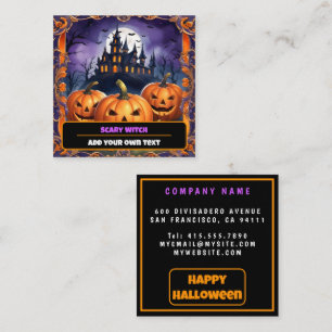 Modern Halloween pompoen herfst Collectie Vierkante Visitekaartje