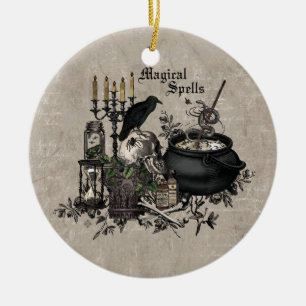 Modern  Halloween WITCHES BREW Keramisch Ornament