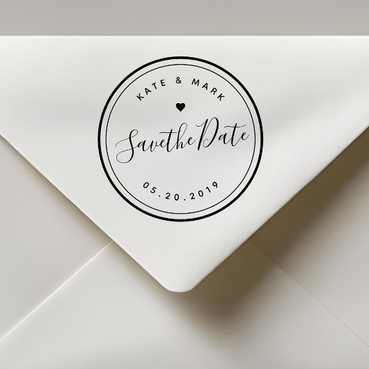 Modern Hand Calligraphy Wedding Save the Date Rubberstempel