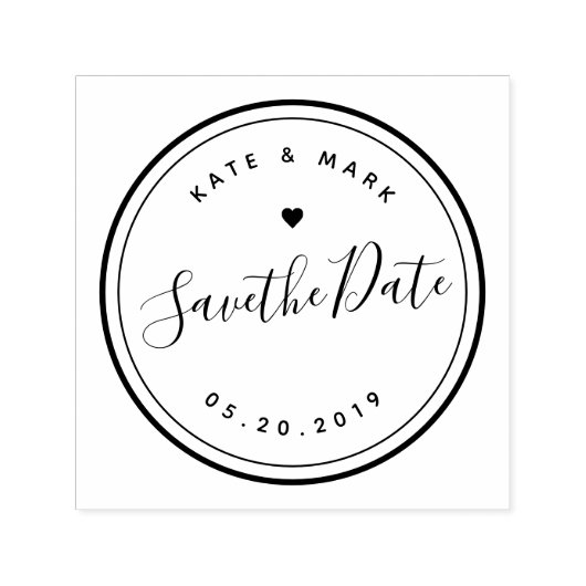 Modern Hand Calligraphy Wedding Save the Date Zelfinktende Stempel (Design)