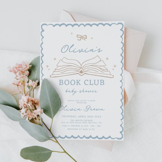 Modern Hand Drawn Book Baby shower Kaart