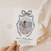 Modern Hand Drawn Bow grillig Baby shower Kaart