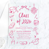 Modern Hand Drawn Class of 2026 Graduation Party Acryl Uitnodigingen