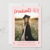Modern Hand Drawn Class of 2026 Graduation Party Kaart (Achterkant)