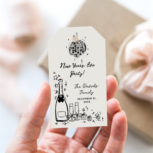 Modern Hand Drawn New Year's Eve Party  Cadeaulabel