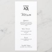 Modern Hand getrokken bruiloft menu (Voorkant)
