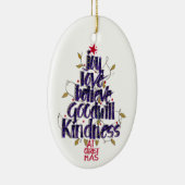 Modern Hand Lettered Blue Kerstmis Keramisch Ornament (Rechts)