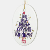 Modern Hand Lettered Blue Kerstmis Keramisch Ornament (Links)
