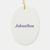 Modern Hand Lettered Blue Kerstmis Keramisch Ornament (Achterkant)