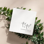 Modern Hand Lettered Mr. en Mrs Wedding Servet