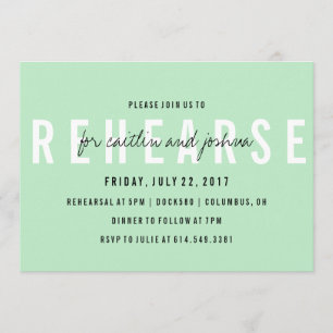 Modern Hand Lettered Rehearsal Dinner Invitation Kaart