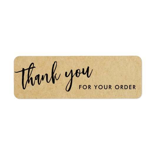 Modern Hand Script Bedankt voor uw bestelling Etiket (Voorkant)