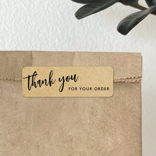 Modern Hand Script Bedankt voor uw bestelling Etiket