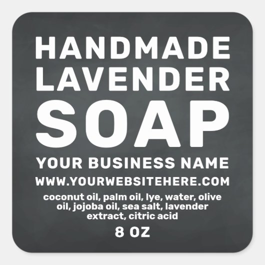 Modern handgemaakt lavendel-alkbord vierkante sticker (Voorkant)