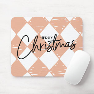 Modern handgeschilderd diamantpatroon Roze Wit Muismat