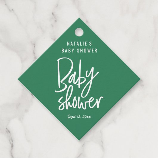 Modern handgeschreven baby shower bedankjes labels (Voorkant)