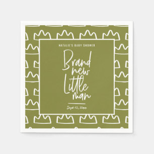 Modern handgeschreven baby shower servet
