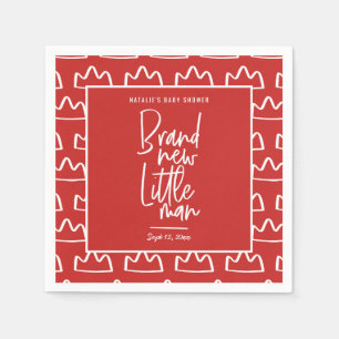 Modern handgeschreven baby shower servet