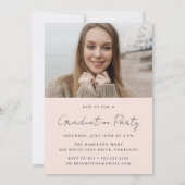 Modern Handgeschreven Blush Script 2 Foto Afstuder Kaart (Achterkant)