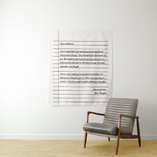 Modern handgeschreven briefpapier voor Notitieboek Wandkleed