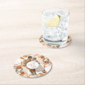 Modern handgeschreven fotoscript Sla de datum op Ronde Kartonnen Onderzetter (Insitu)