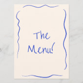 Modern handgeschreven getekend funky eigenzinnige menu (Achterkant)
