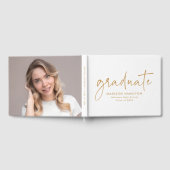 Modern handgeschreven Gold Script Photo Afstuderen Gastenboek (Volledig)