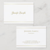 Modern handgeschreven gouden script Glamour Luxe D Visitekaartje (Voorkant / Achterkant)