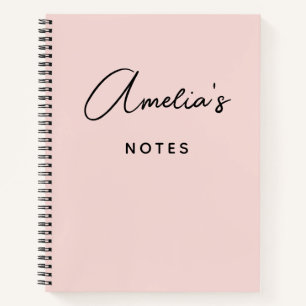 Modern Handgeschreven Handtekening Script Blush Notitieboek