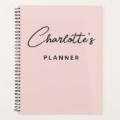 Modern Handgeschreven Handtekening Script Blush Planner (Voorkant)
