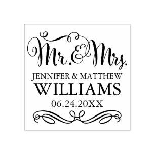 Modern handgeschreven huwelijksmonogram rubberstempel