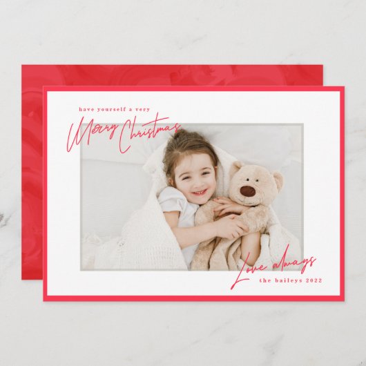 Modern, handgeschreven kerstscript met handmatige (Voorkant / Achterkant)